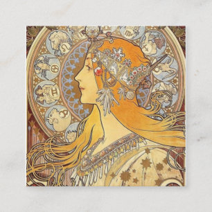 Alphonse Mucha Tierkreis Quadratische Visitenkarte