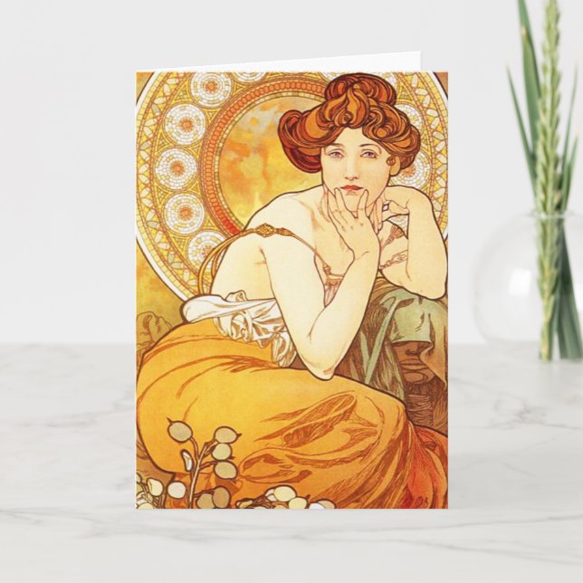 Alphonse Mucha Topaz Grußkarte Karte (Vorderseite)