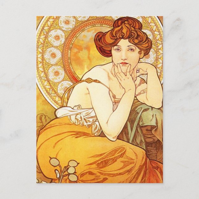 Alphonse Mucha Topaz Postcard Postkarte (Vorderseite)