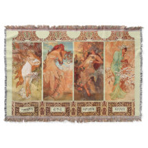 Alphonse Mucha vier Jahreszeit-Kunst Nouveau