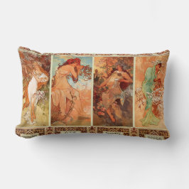 Alphonse Mucha vier Jahreszeit-Kunst Nouveau Lendenkissen