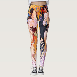Alphonse Mucha - vier Jahreszeiten Leggings