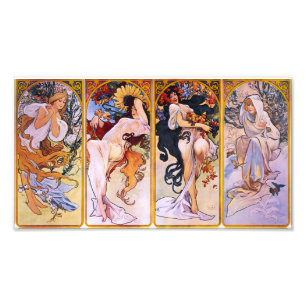 Alphonse Mucha vier Jahreszeiten Prin Fotodruck