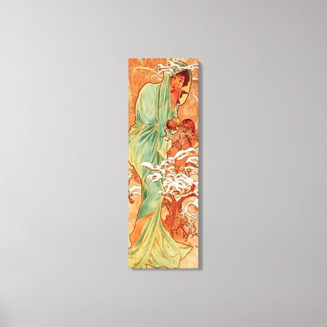 Alphonse Mucha, Vier Jahreszeiten, Winter Leinwanddruck (Vorderseite)