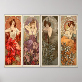 Alphonse Mucha, vier Wertvolle Steine Poster