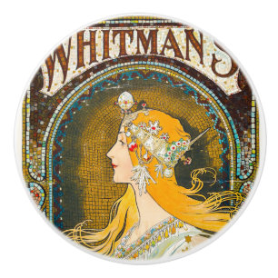 Alphonse Mucha Vintag Whitman's Ad Keramikknauf