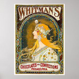Alphonse Mucha Vintag Whitman's Ad Poster