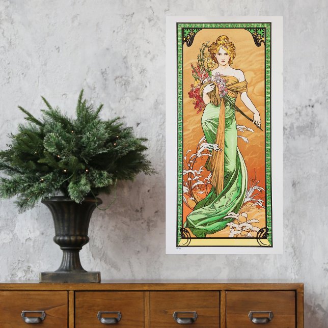 Alphonse Mucha Vintage Plakatwand Dekoration (Von Creator hochgeladen)