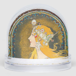 Alphonse Mucha Vintage Whitman's Ad Schneekugeln