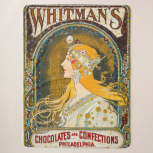 Alphonse Mucha Vintage Whitman's Anzeige Sherpadecke