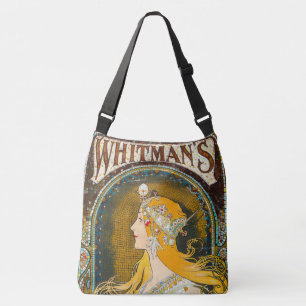 Alphonse Mucha Vintage Whitman's Anzeige Tragetaschen Mit Langen Trägern