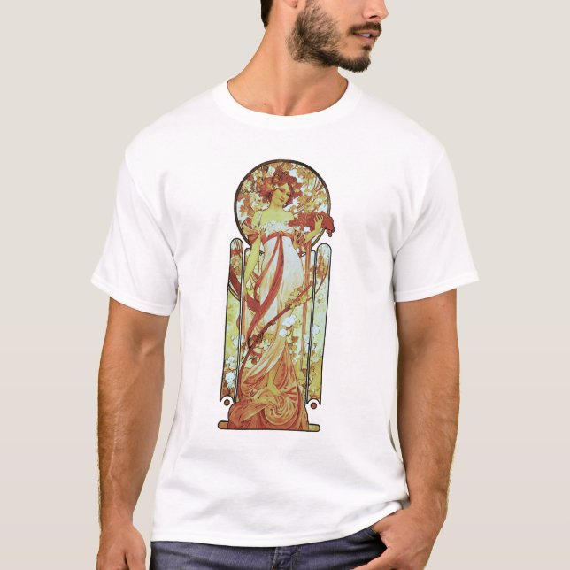 Alphonse Mucha - weißer Stern T-Shirt (Vorderseite)