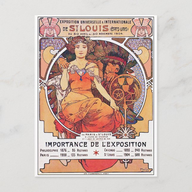 Alphonse Mucha - Weltmesse 1904 St. Louis Postkarte (Vorderseite)