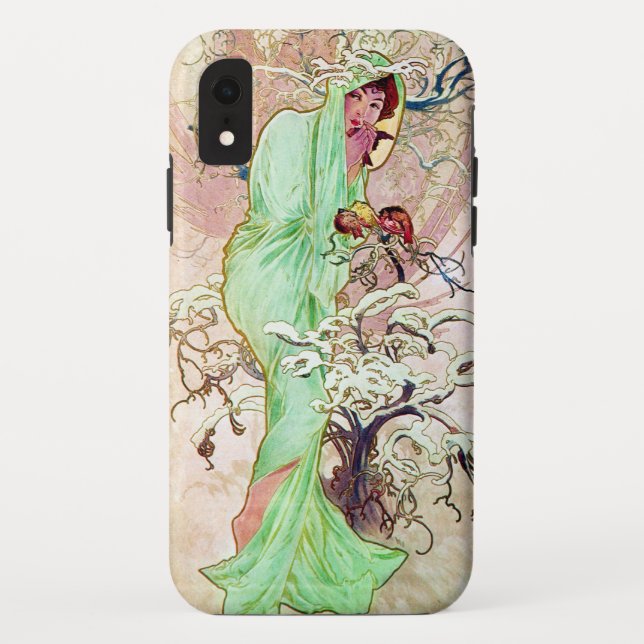 Alphonse Mucha Winter II Case-Mate iPhone Hülle (Rückseite)