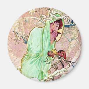 Alphonse Mucha Winter II Magnet