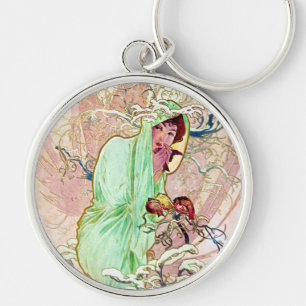 Alphonse Mucha Winter II Schlüsselanhänger