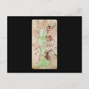 Alphonse Mucha Winter Postkarte