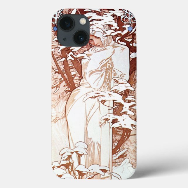 Alphonse Mucha - Winter White Case-Mate iPhone Hülle (Rückseite)