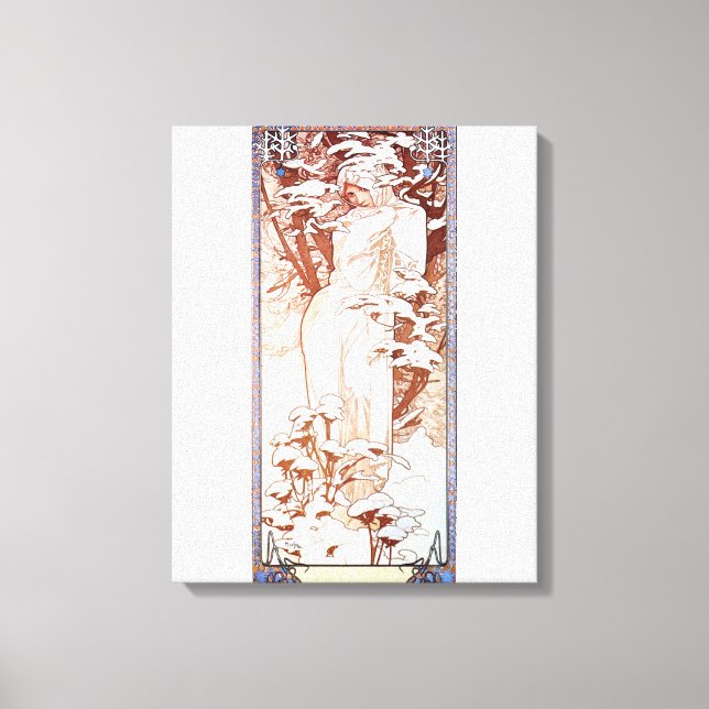 Alphonse Mucha - Winter White Leinwanddruck (Vorderseite)