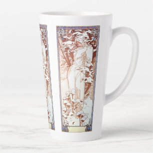 Alphonse Mucha - Winter White Milchtasse