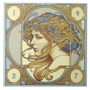 Alphonse Mucha Zodiak-Wanddekoration Art Nouveau K Fliese