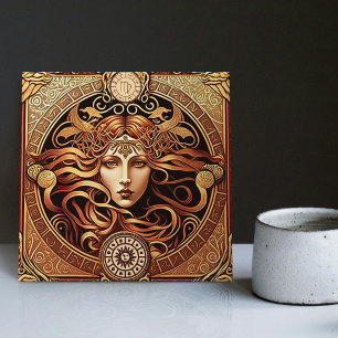 Alphonse Mucha Zodiak-Wanddekoration Art Nouveau K Fliese