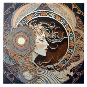 Alphonse Mucha Zodiak-Wanddekoration Art Nouveau K Fliese