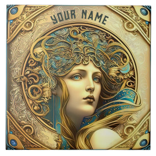 Alphonse Mucha Zodiak-Wanddekoration Art Nouveau K Fliese