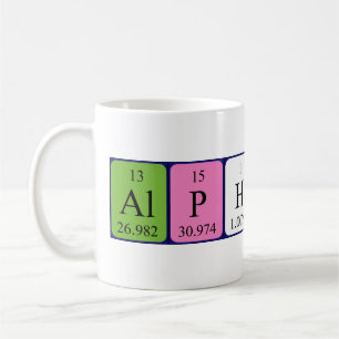 Alphonse nom de table périodique mug