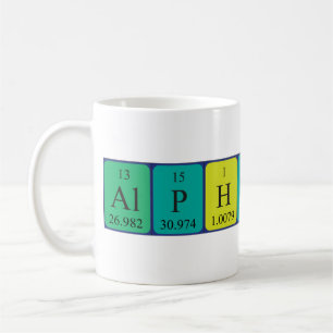 Alphonso périodique nom de table mug