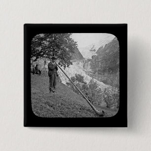 Alphorn Antik Magisches Laternenbild Button