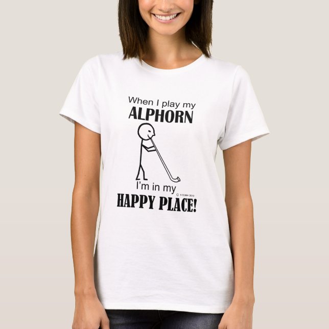 Alphorn Happy Place T-Shirt (Vorderseite)