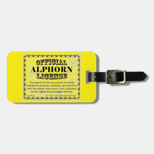 Alphorn-Lizenz Gepäckanhänger (Vorderseite horizontal)