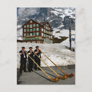 Alphorn Musicians in Kleine Scheidegg Schweiz Postkarte