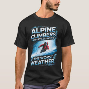 Alpin-Kletterexperten beim Finden des schlechteste T-Shirt