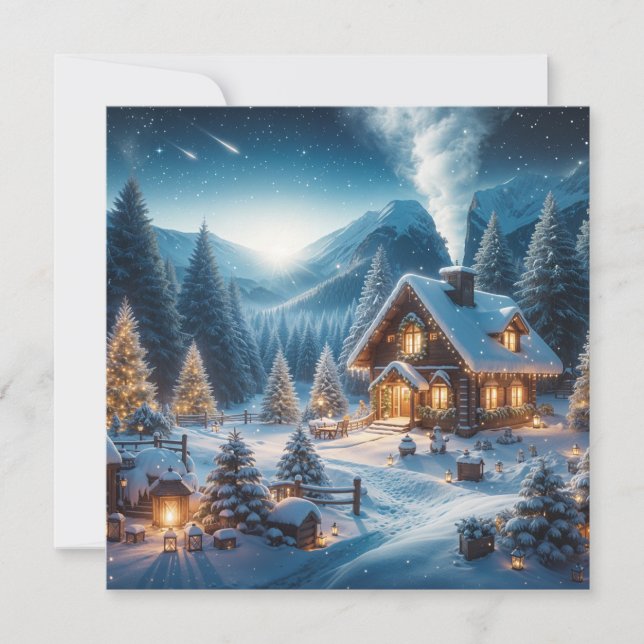 Alpin Neujahr Feiertagskarte (Vorderseite)