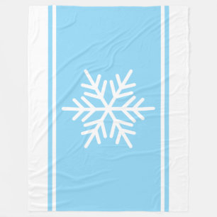 Alpin Schneeflocken Navy Blaue Streifen Fleecedecke