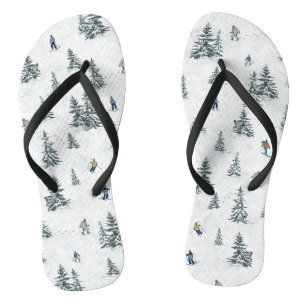 Alpin Ski und Hidden Yetis - Abfahrt Skifahren Flip Flops