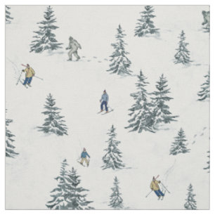 Alpin Ski und Hidden Yetis - Abfahrt Skifahren Stoff