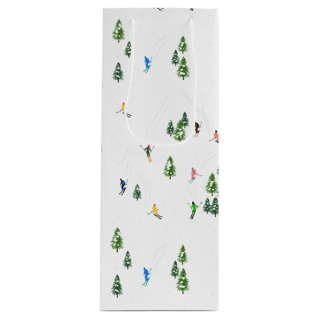 Alpin Skifahren | Skitouren Geschenktüte Für Weinflaschen (Vorderseite)
