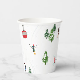 Alpin Skifahren | Skiurlauber Winter Pappbecher