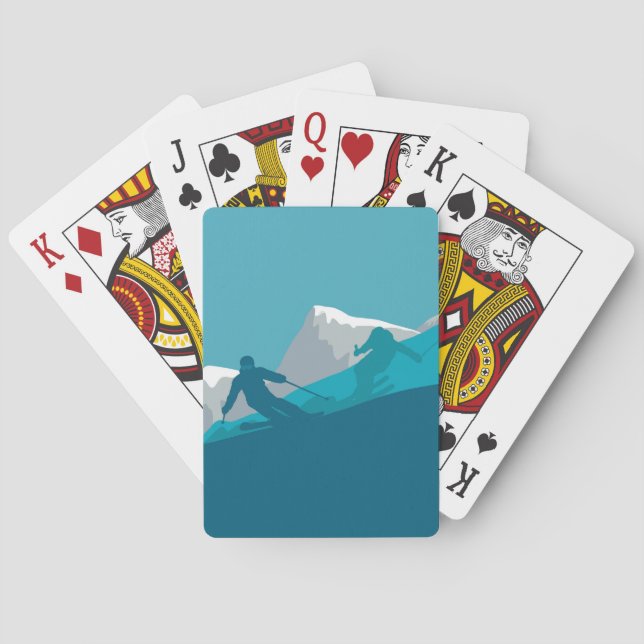 Alpin Skifahren Spielkarten (Rückseite)