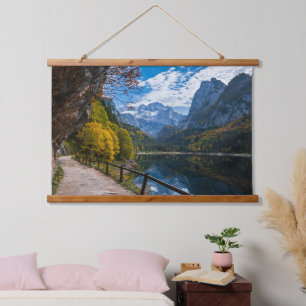 Alpinberg Gosauseen See Österreich Wandteppich Mit Holzrahmen