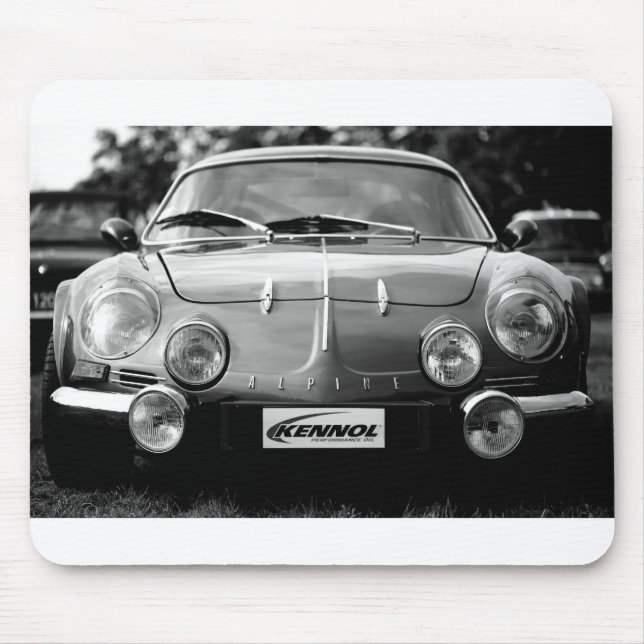 Alpine A110 in black and white Mousepad (Vorne)