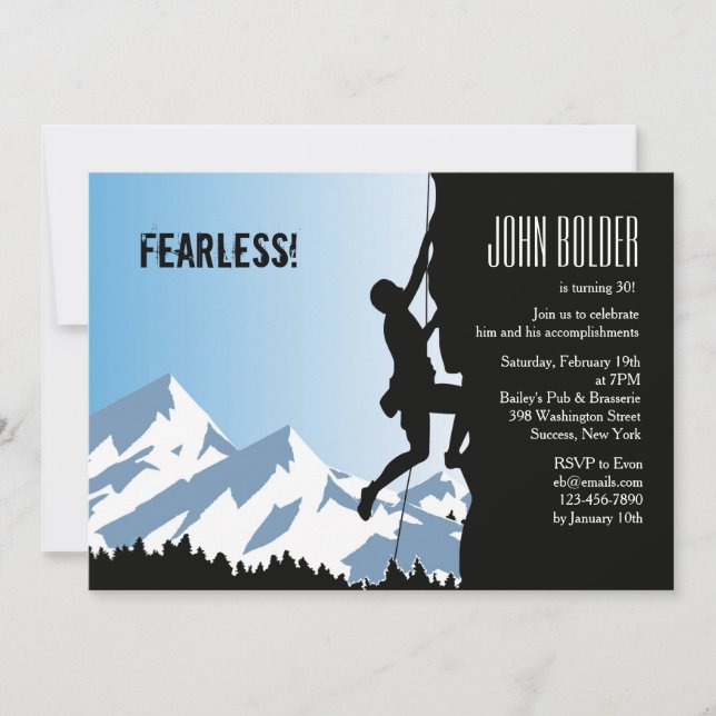 Alpine Bergsteiger-Einladung Einladung (Vorderseite)