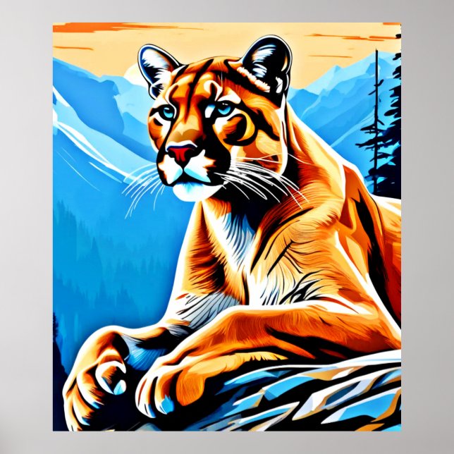 Alpine Cougar View Design Poster (Vorne)