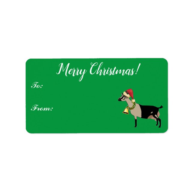 Alpine Dairy Goat Christmas Gift Tag Adressaufkleber (Vorne)