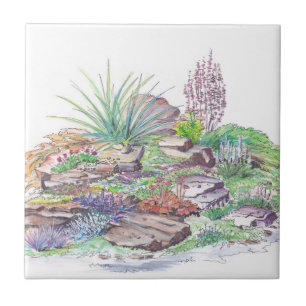 Alpine Garten-Landschaftsgestaltung Fliese