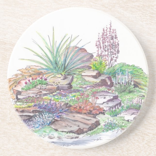 Alpine Garten-Landschaftsgestaltung Getränkeuntersetzer (Vorne)