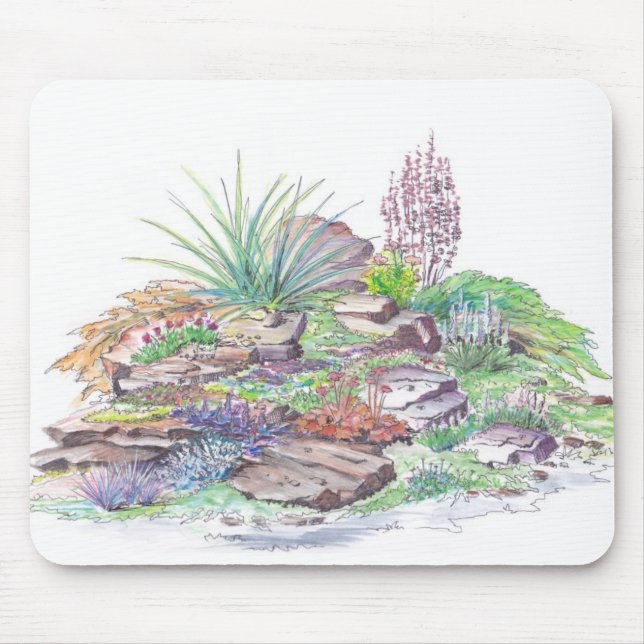 Alpine Garten-Landschaftsgestaltung Mousepad (Vorne)